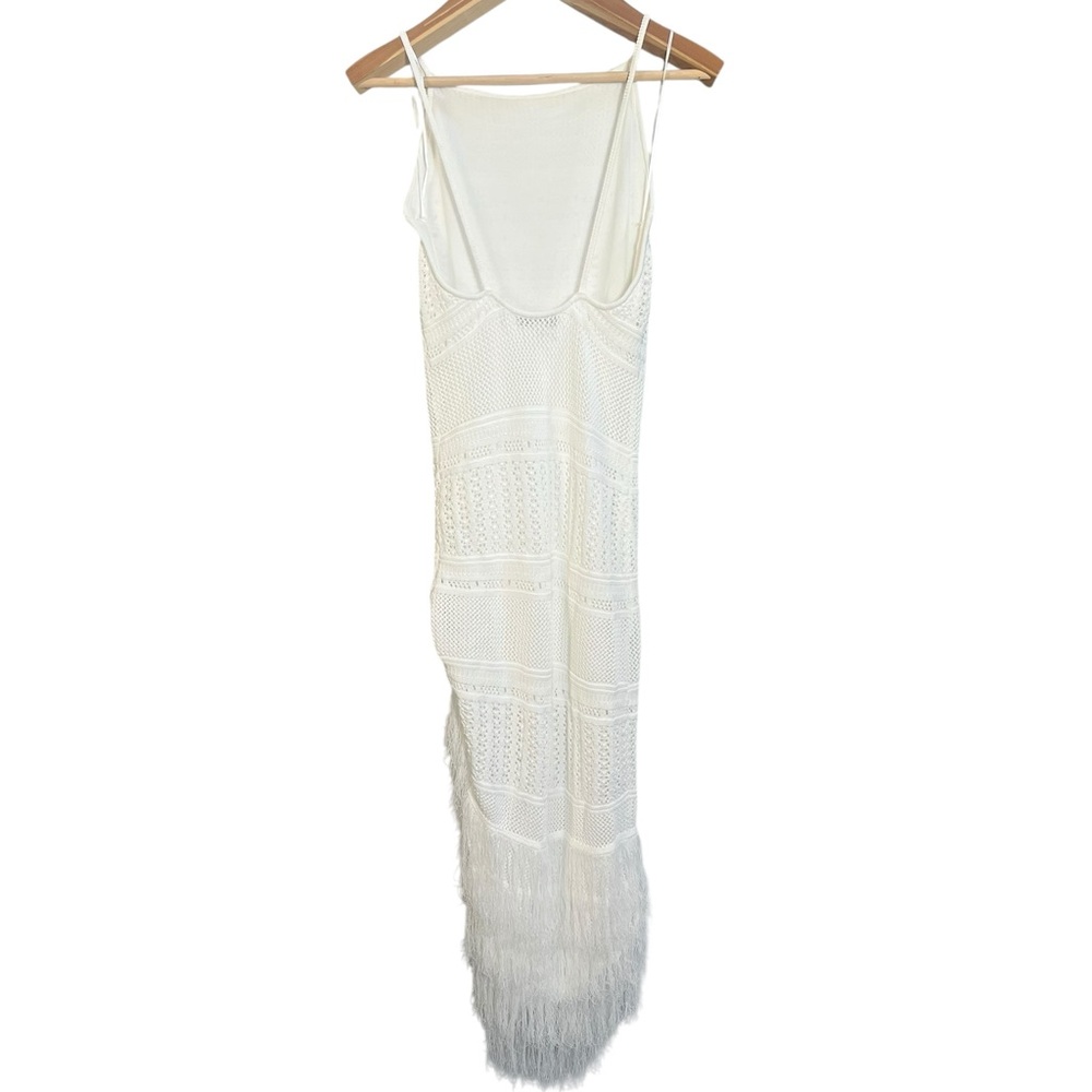 Torn by Ronny Kobo White Yuna Fringe Dress size Xsmall - Picture 11 of 11